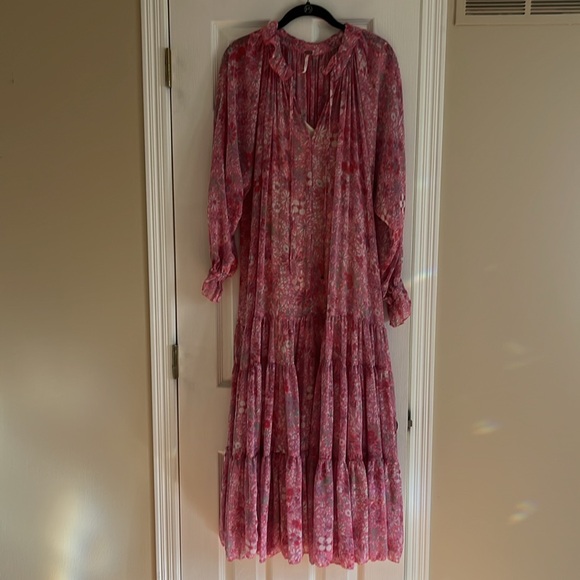 Free People Feeling Groovy Pink Maxi Dress Sz Small - Picture 3 of 7